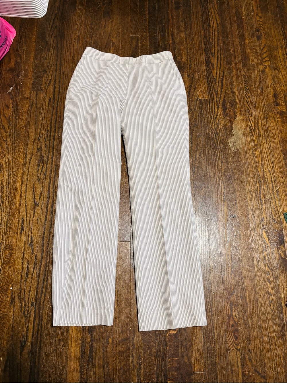 CALVIN KLIEN, Women’s White Pinstripe Dress Pants, Size 4
